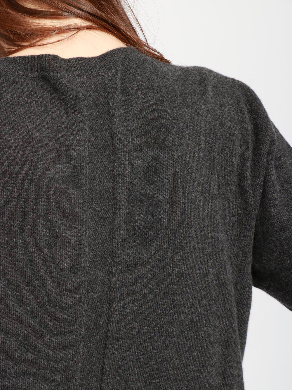 SEMICOUTURE Maglia Holly Girocollo in Misto Cashmere Grigia Grigio Antracite