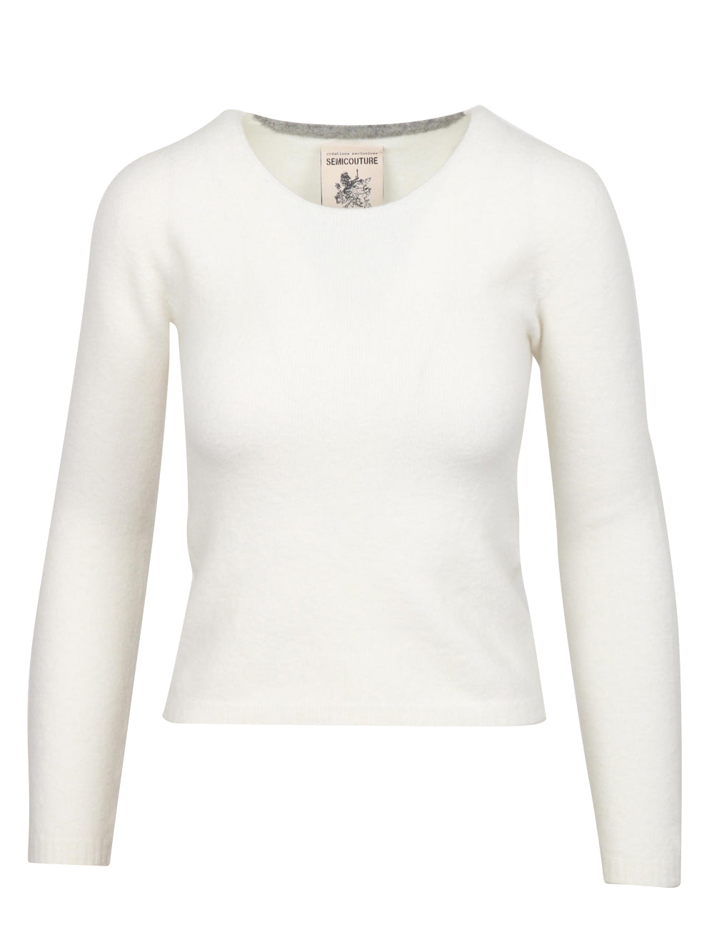 SEMICOUTURE Maglia Marcella in Misto Cashmere Avorio Avorio