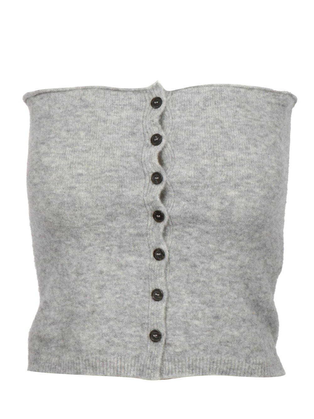 SEMICOUTURE Top Matilde Bustier in Maglia Misto Cashmere Grigio Grigio