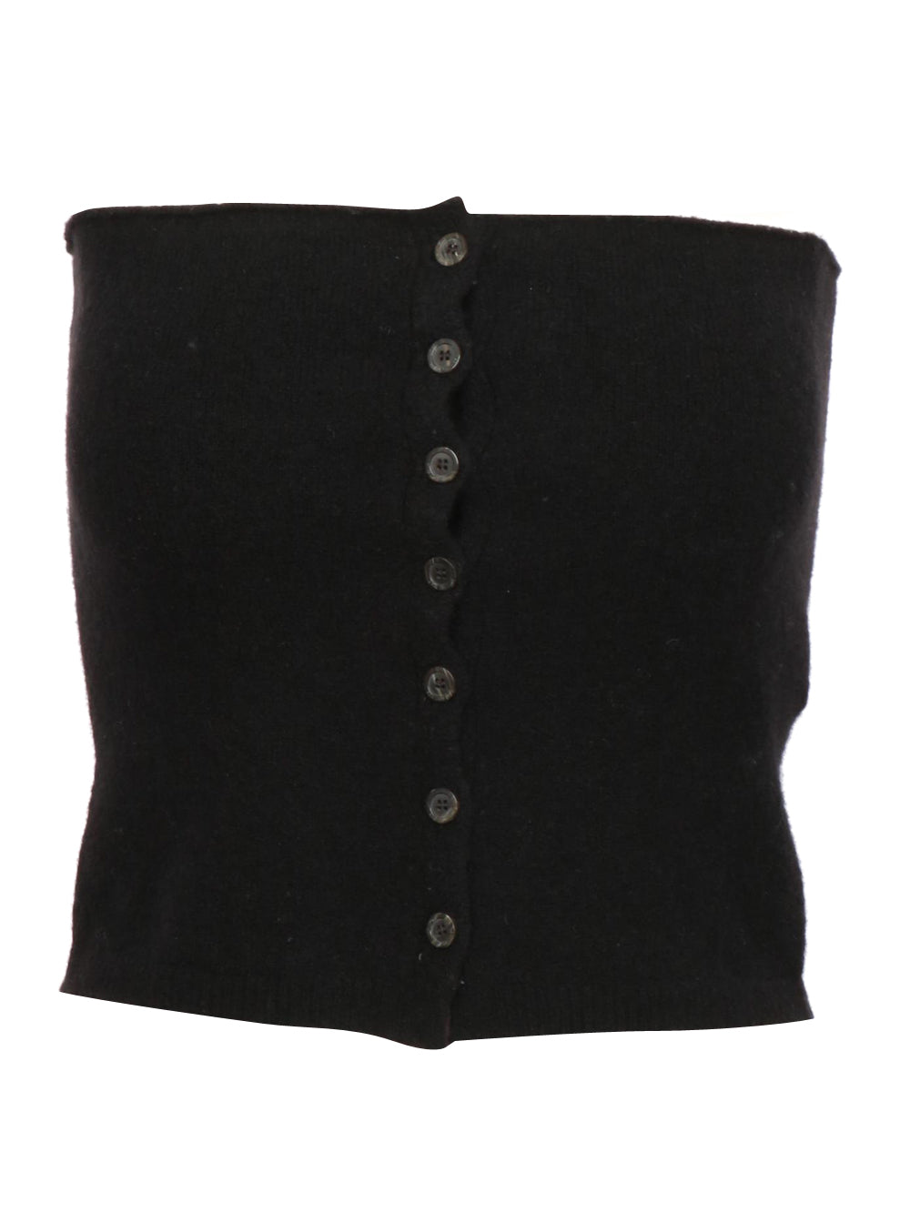 SEMICOUTURE Top Matilde Bustier in Maglia Misto Cashmere Nero Nero