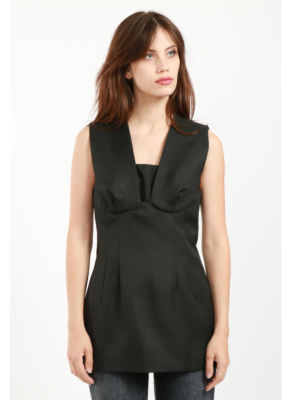 SPORTMAX Top Ghisa Corpetto Nero Nero