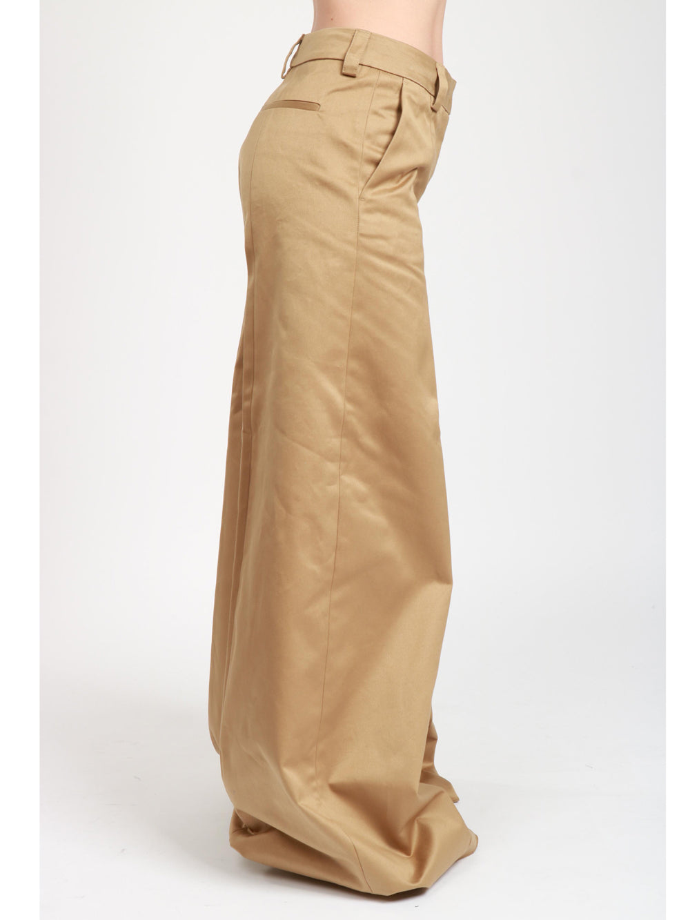 Pantaloni Palazzo Alma in Cotone Beige