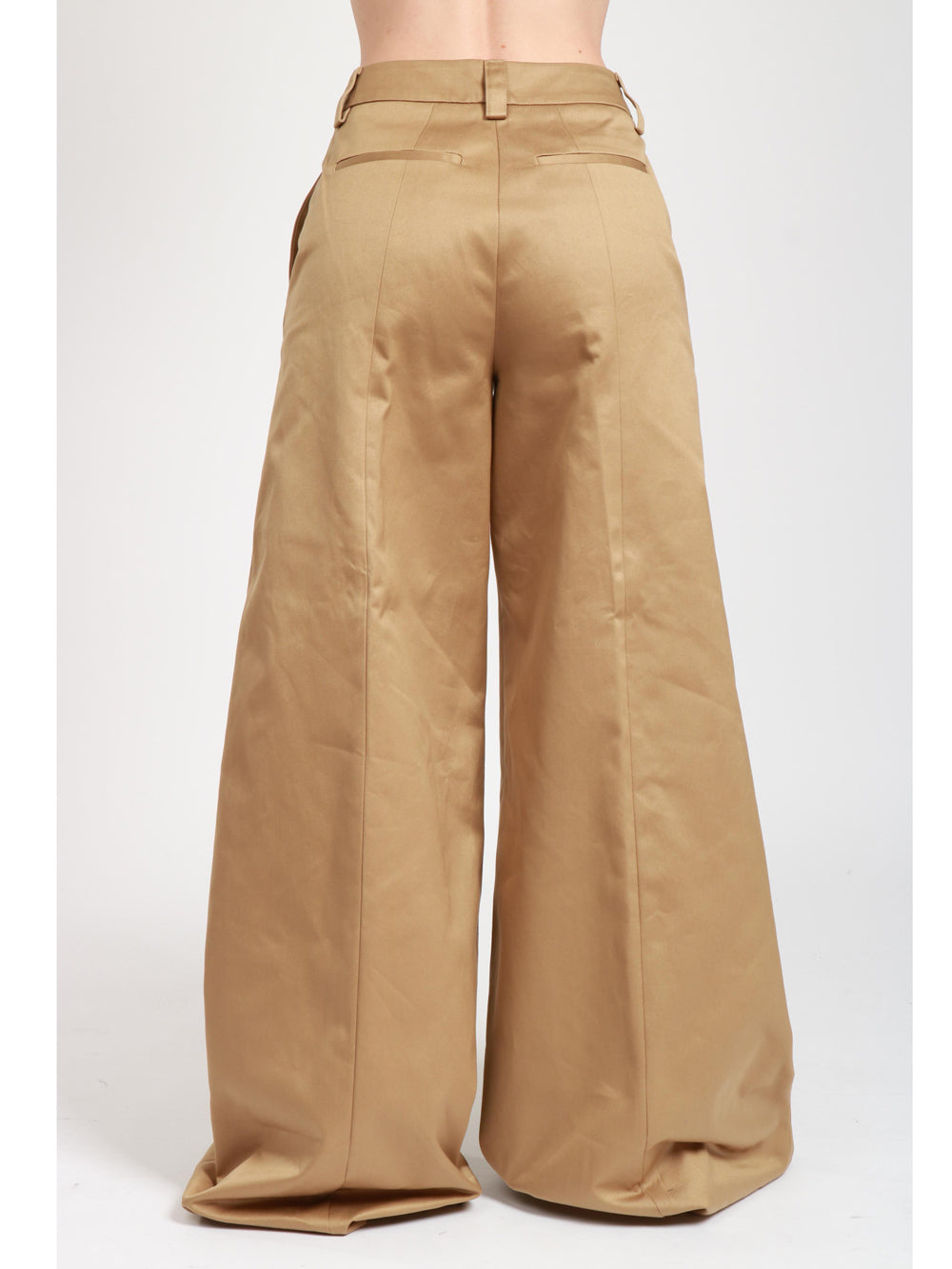 Pantaloni Palazzo Alma in Cotone Beige