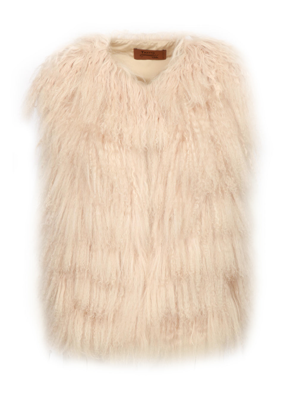 TRATTO RIBELLE Gilet in Pelliccia Cipria Beige