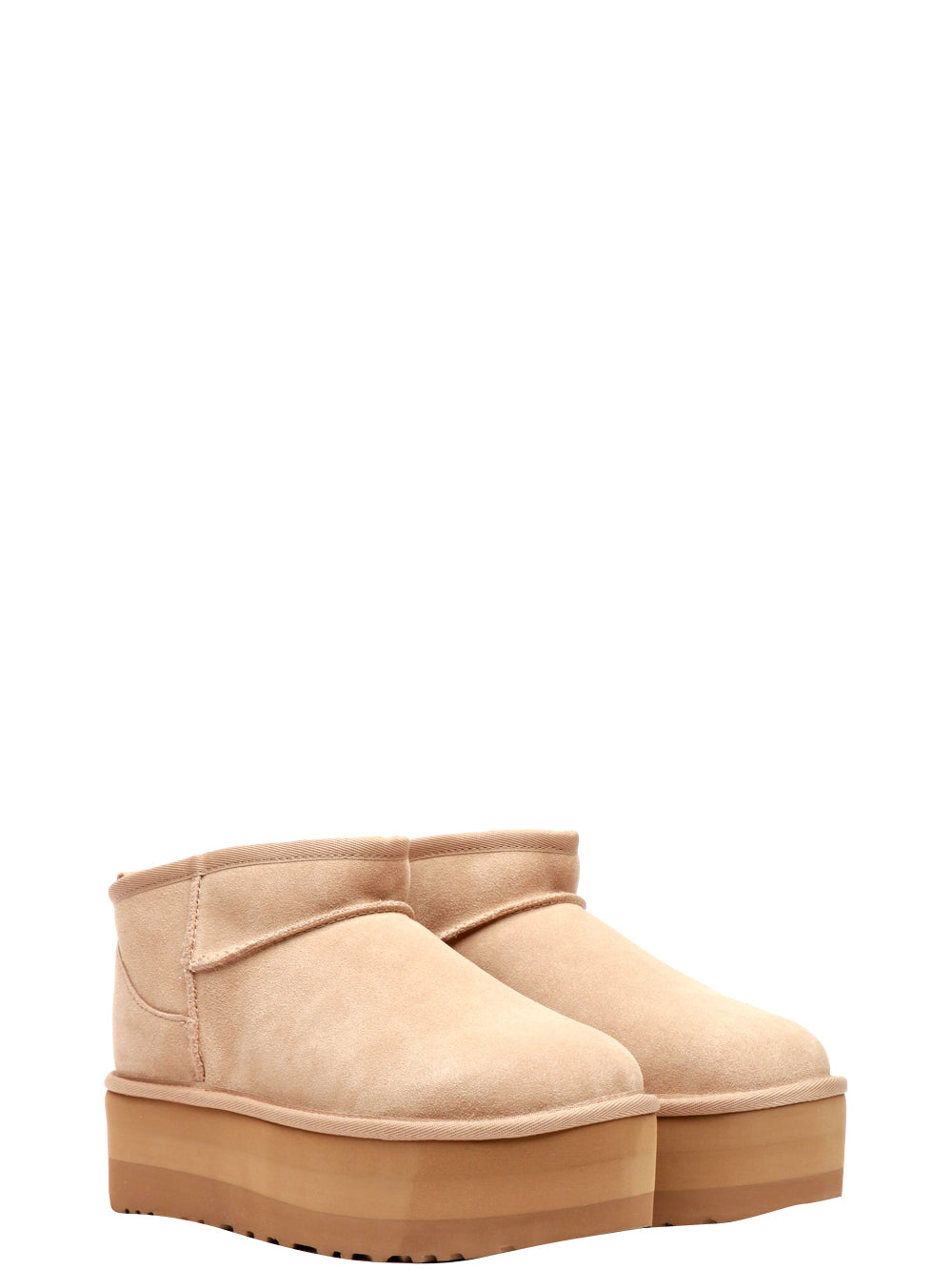 UGG Stivali Classic Ultra Mini Platform in Suede Sabbia Sabbia