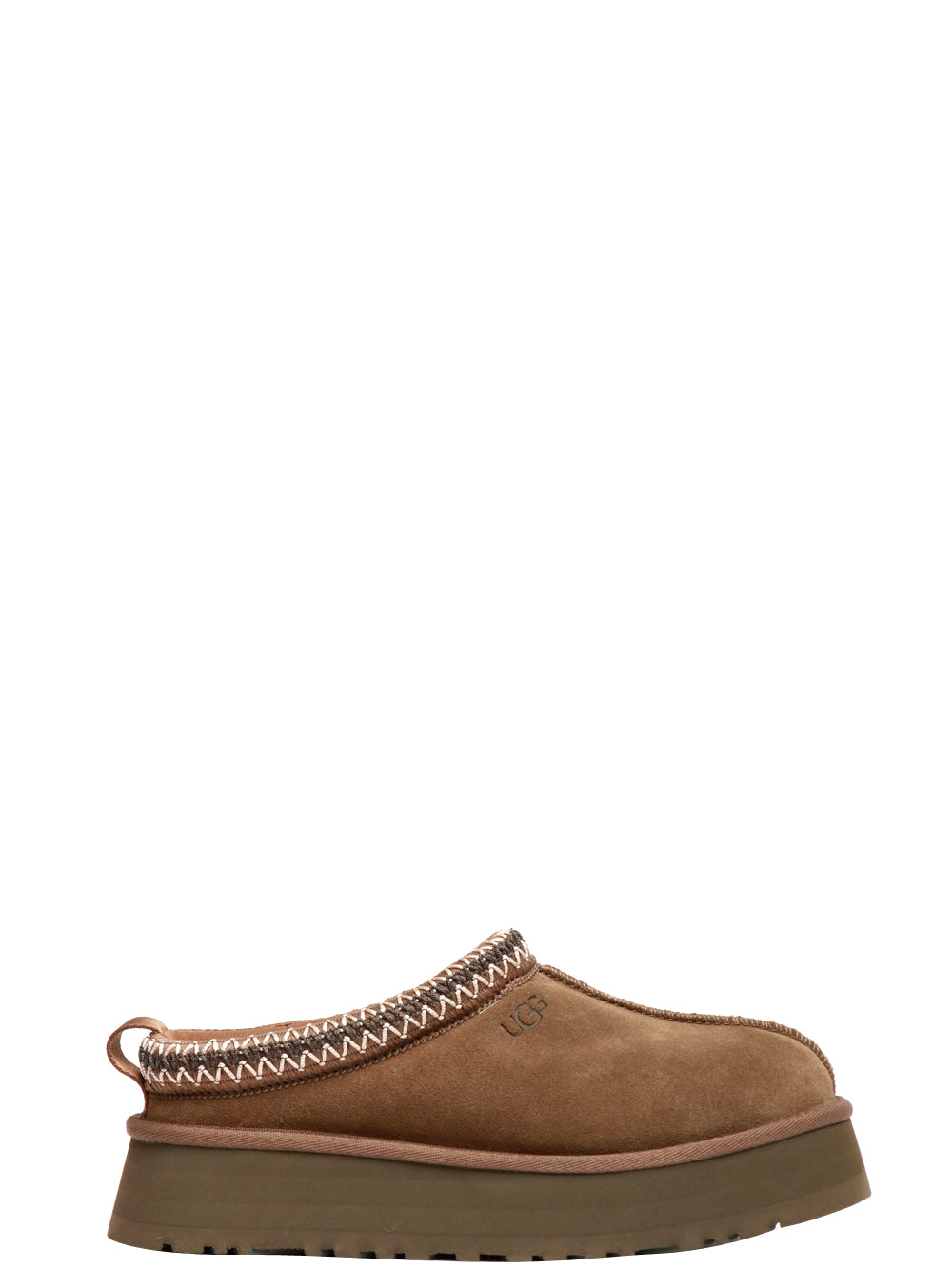 UGG Scarpe Slippers Tazz in Suede Kaki con Imbottitura in Lana Kaki