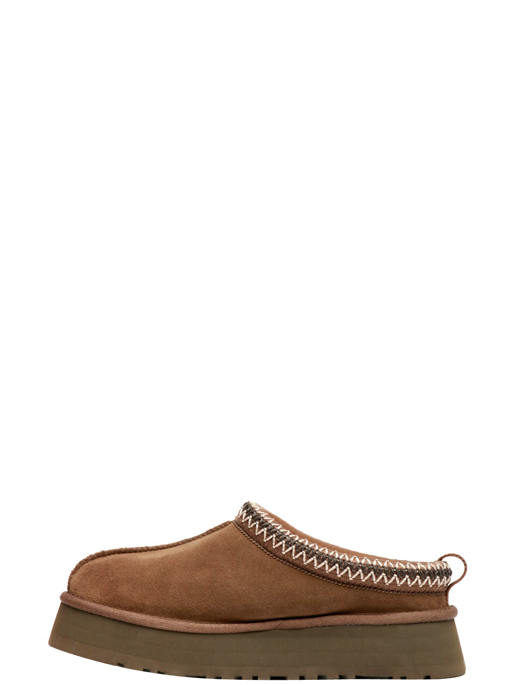 UGG Scarpe Slippers Tazz in Suede Kaki con Imbottitura in Lana Kaki