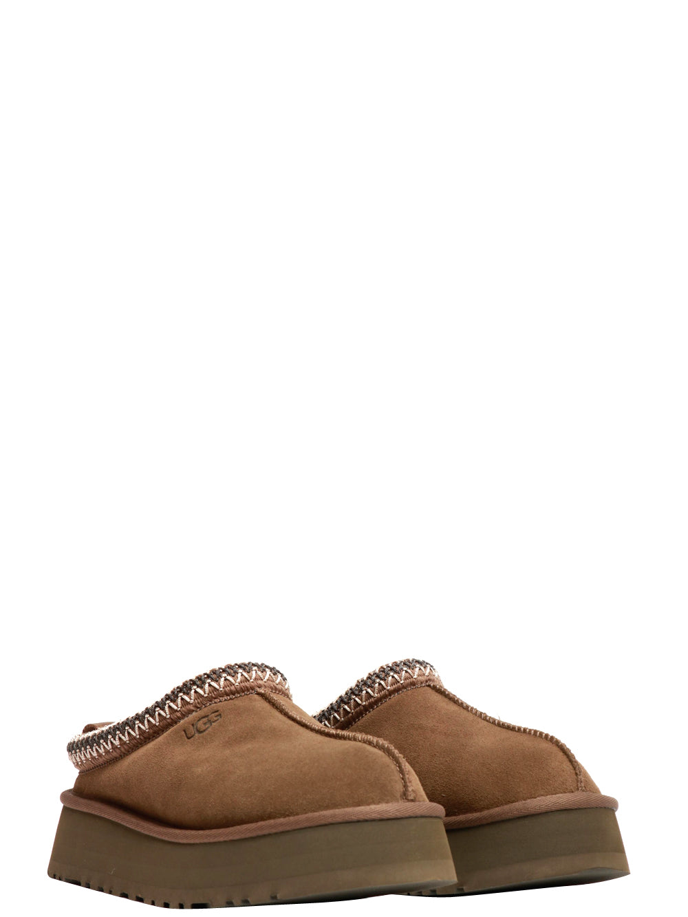 UGG Scarpe Slippers Tazz in Suede Kaki con Imbottitura in Lana Kaki