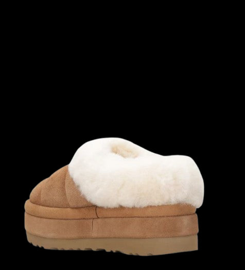 UGG Scarpe Slippers Tazzlita in Suede Nocciola con Imbottitura in Lana Nocciola