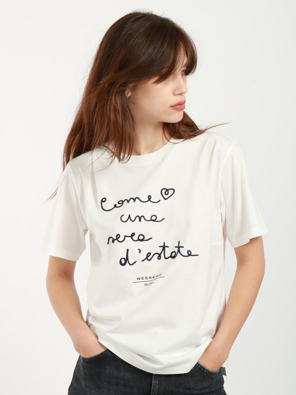 Barbano White Cotton T-Shirt with Writing