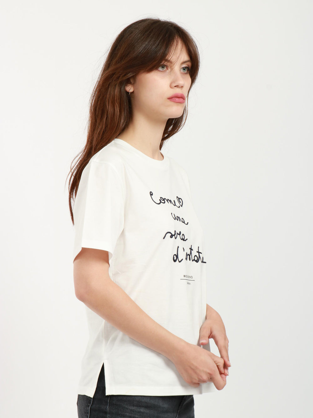 Barbano White Cotton T-Shirt with Writing