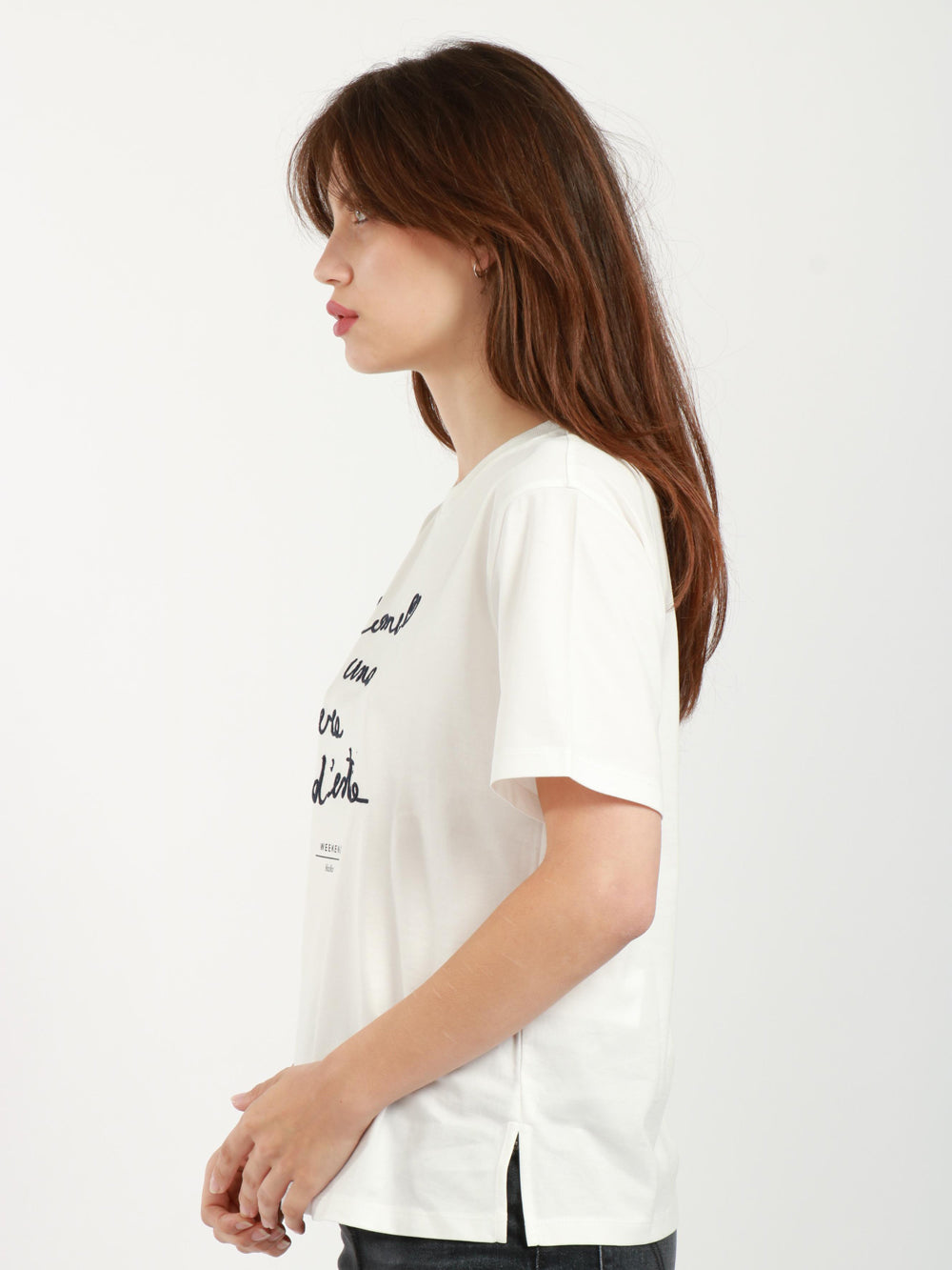 Barbano White Cotton T-Shirt with Writing