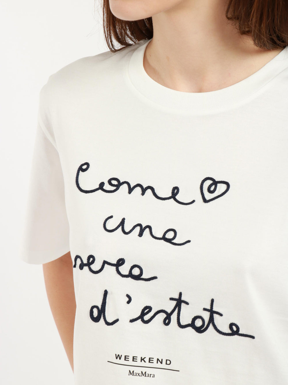 Barbano White Cotton T-Shirt with Writing