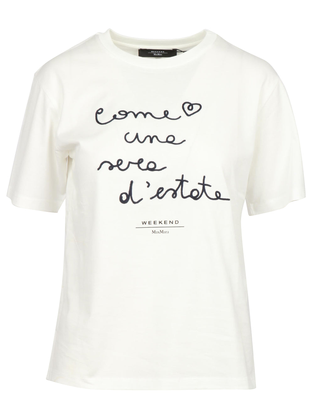 Barbano White Cotton T-Shirt with Writing