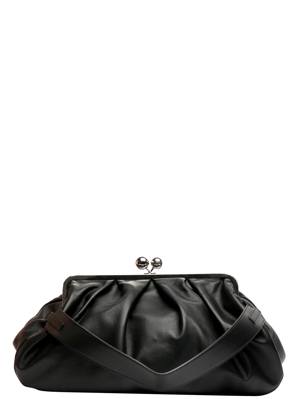 Pasticcino Provino Maxi Clutch Bag in Black Leather