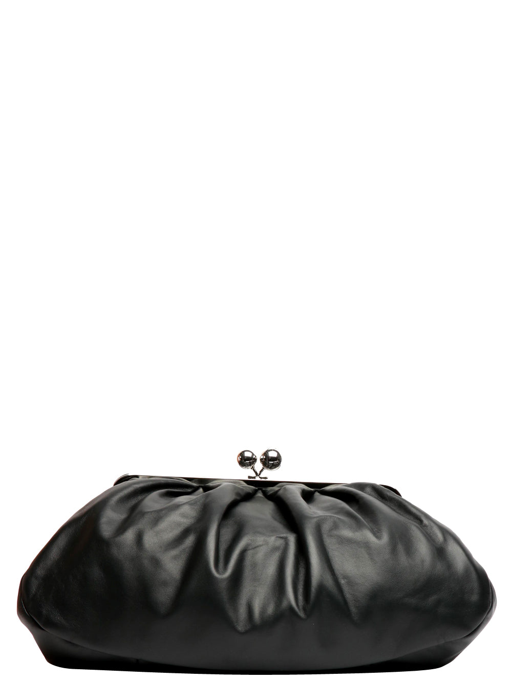 Pasticcino Provino Maxi Clutch Bag in Black Leather