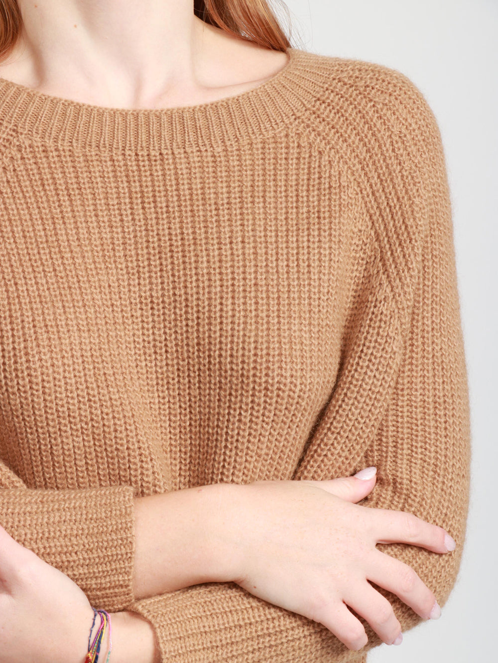 WEEKEND MAX MARA Maglia Xeno a Costine in Misto Mohair Cammello Beige