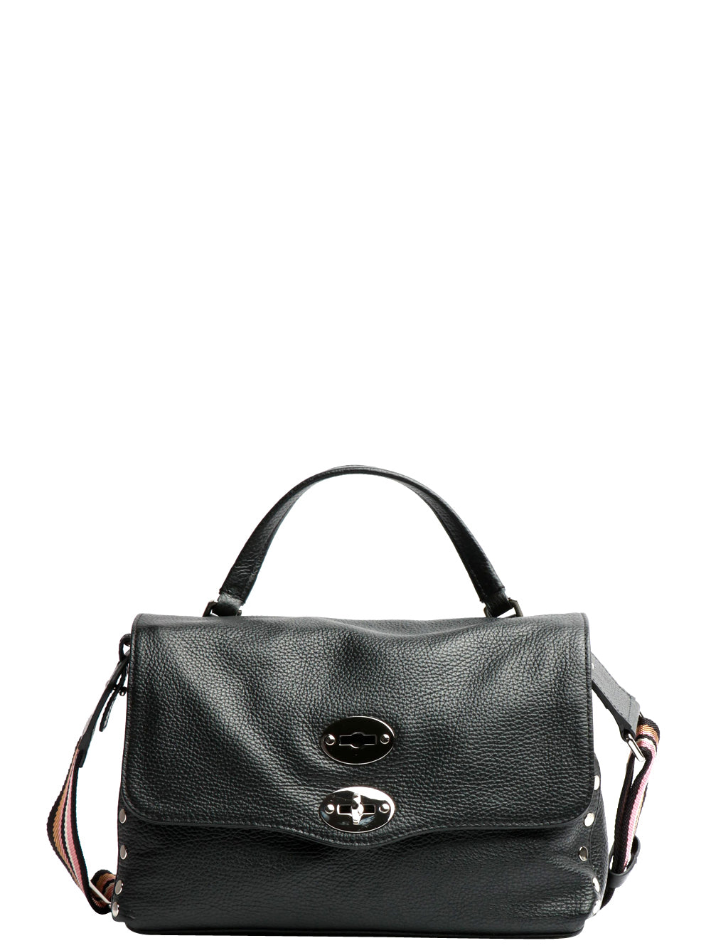 ZANELLATO Borsa a Mano Postina Daily Small in Pelle Nera con Tracolla Nero