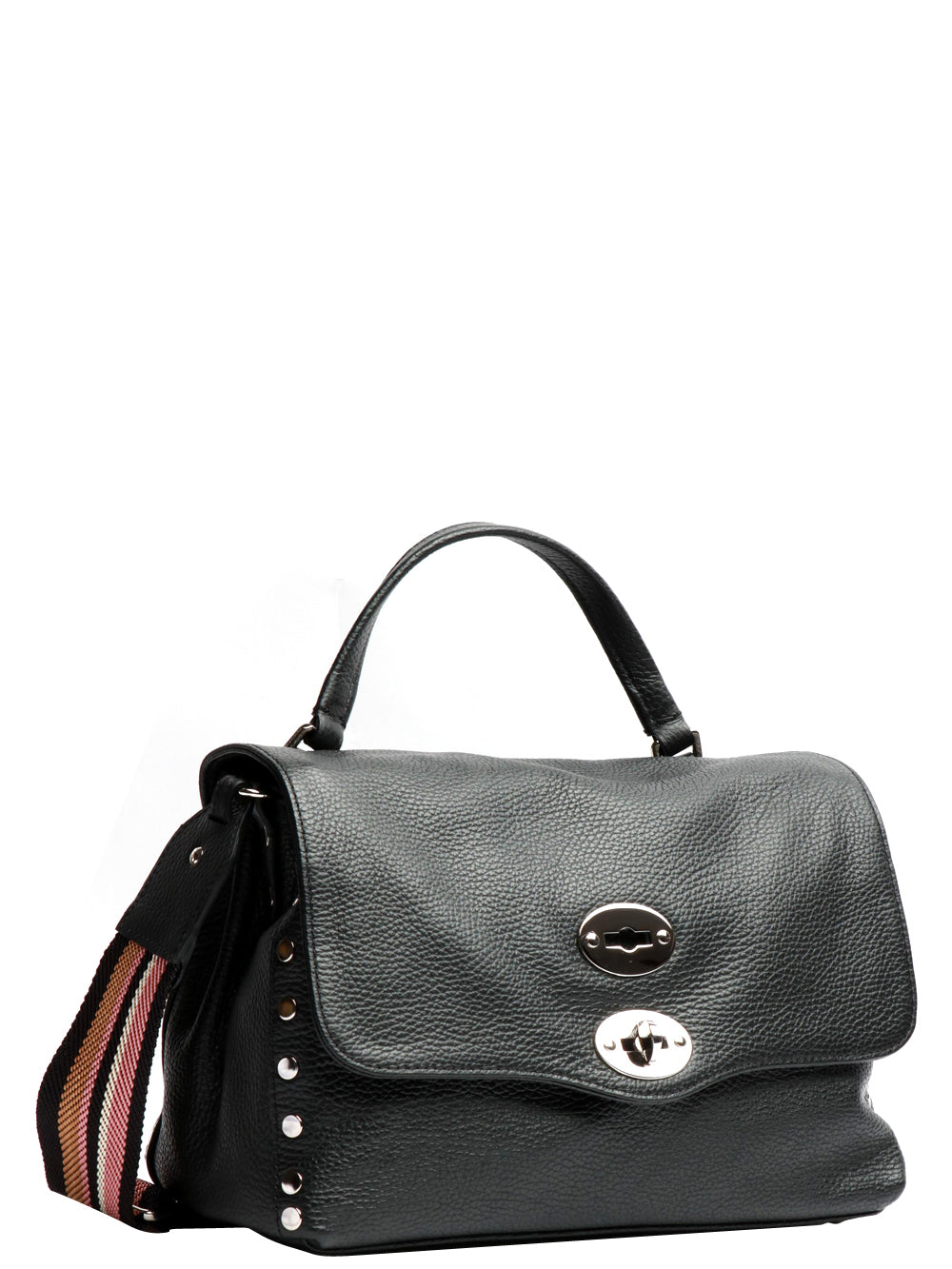 ZANELLATO Borsa a Mano Postina Daily Small in Pelle Nera con Tracolla Nero