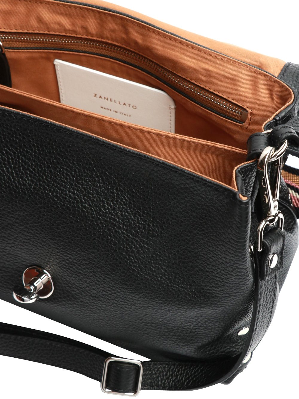 ZANELLATO Borsa a Mano Postina Daily Small in Pelle Nera con Tracolla Nero