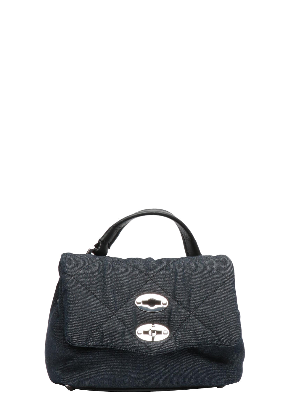 ZANELLATO Borsa a Mano Postina Denim Padde Baby in Denim Blu Denim/nero