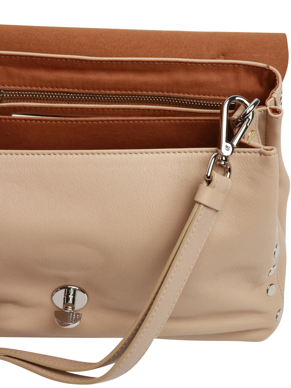 ZANELLATO Borsa a Mano Postina Piuma Small in Pelle Beige Beige