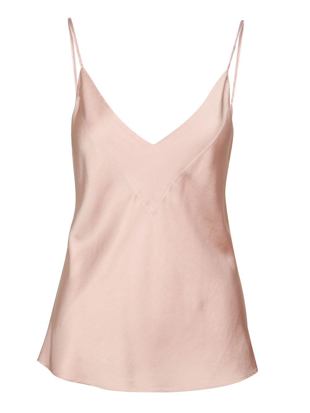 Top in Blush Pink Silk with V Neckline