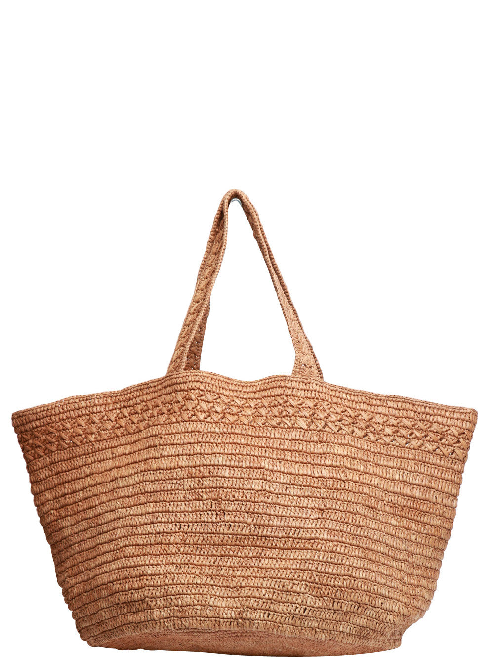 Alyssa Shoulder Bag in Dark Beige Raffia