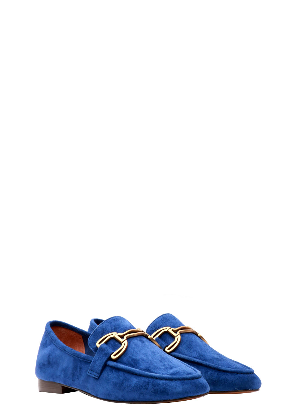 BIBI LOU Scarpe Mocassini Zagreb in Suede Blu con Fibbia Blu