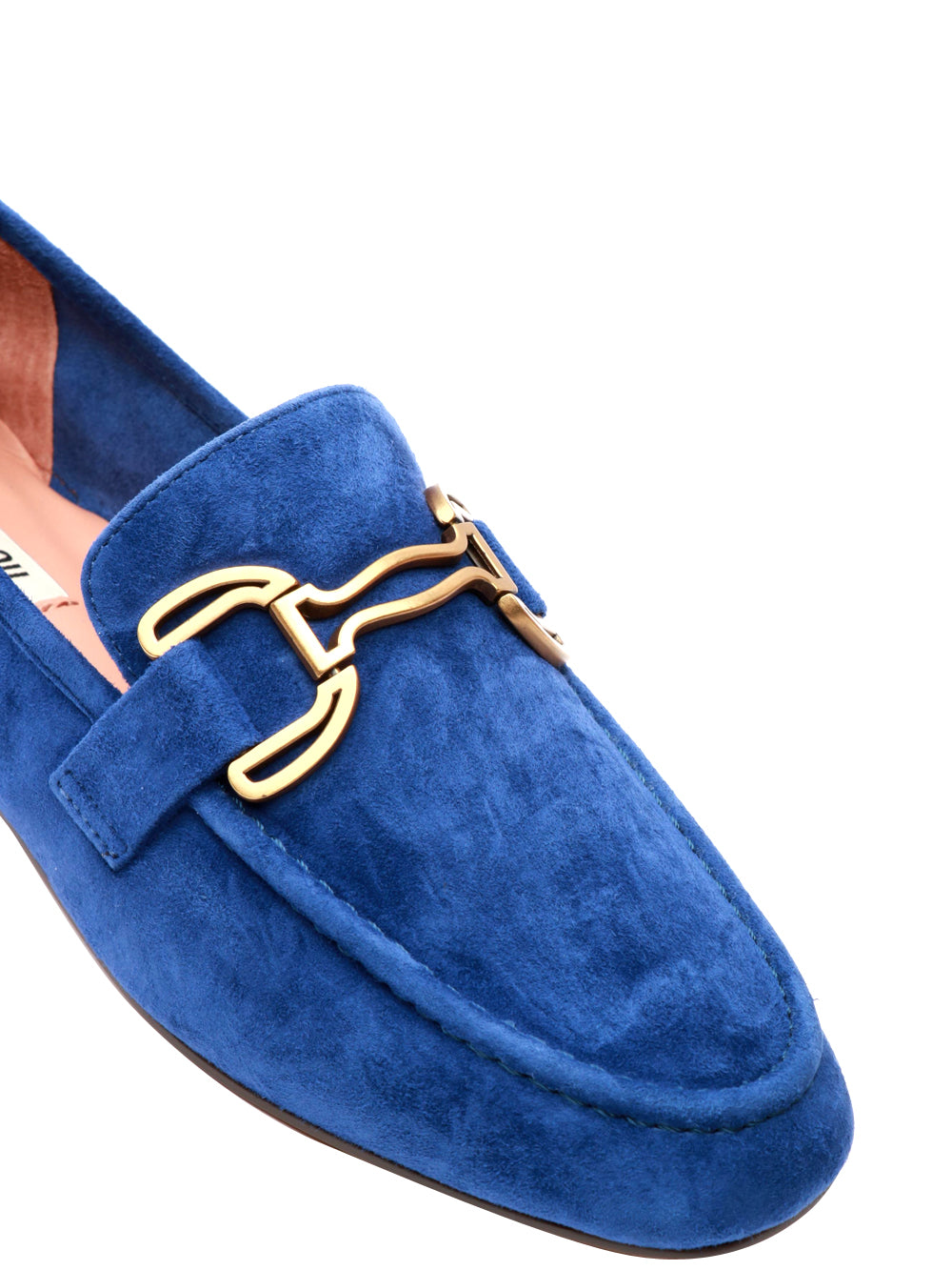 BIBI LOU Scarpe Mocassini Zagreb in Suede Blu con Fibbia Blu