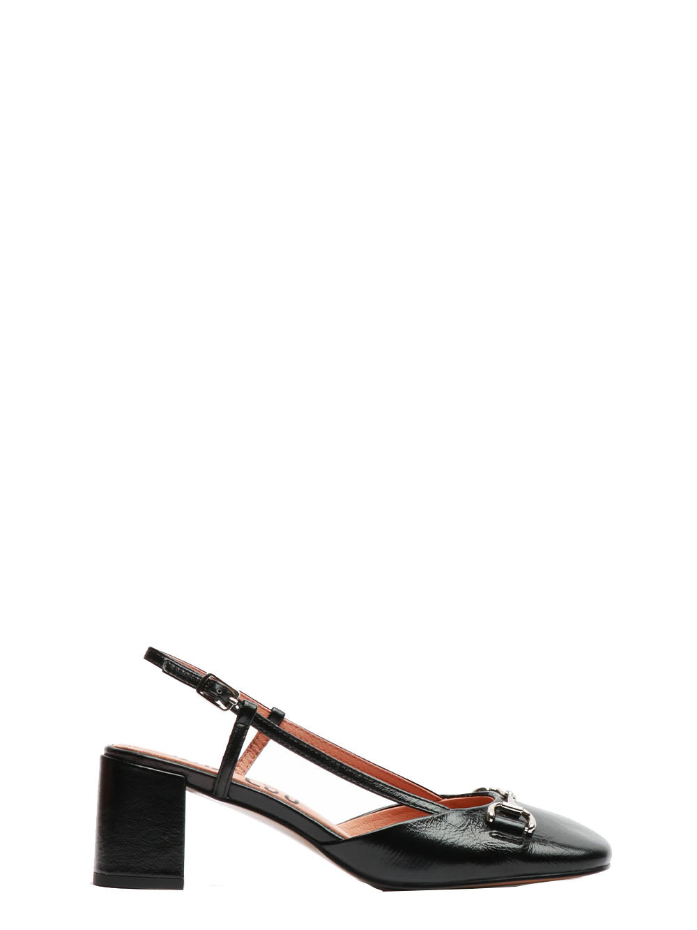 BIBI LOU Scarpe Décolleté Ashe Slingback in Pelle Nere con Fibbia Nero