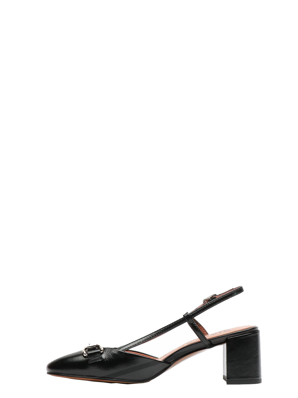 BIBI LOU Scarpe Décolleté Ashe Slingback in Pelle Nere con Fibbia Nero