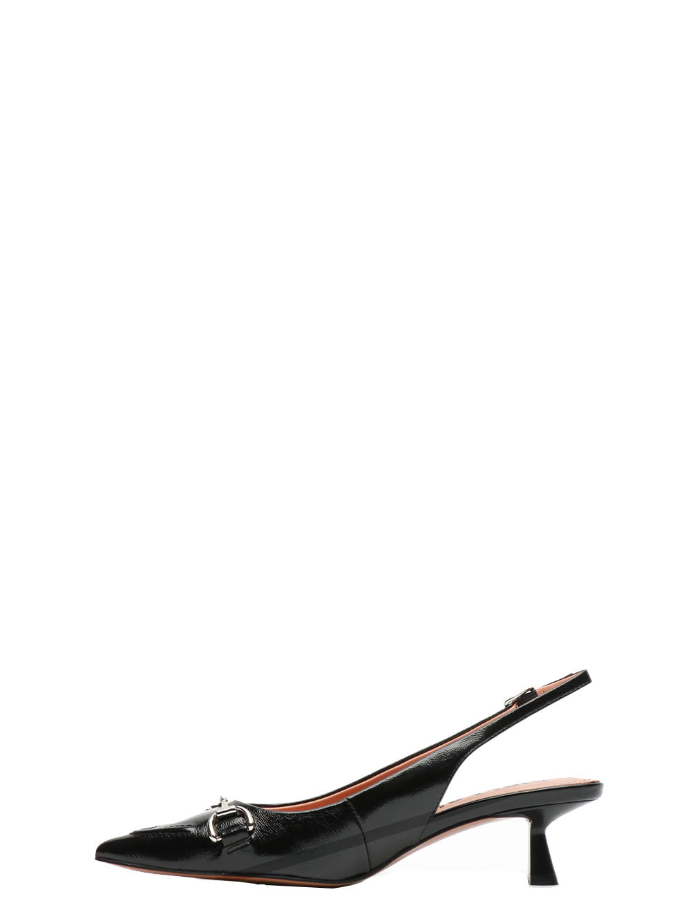 BIBI LOU Scarpe Ashe Décolleté Slingback a Punta in Pelle Nera Nero