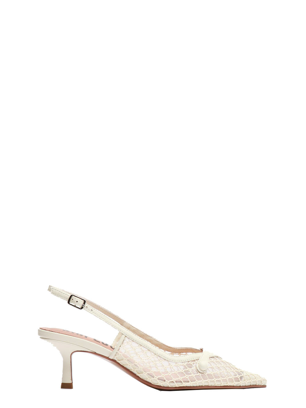 BIBI LOU Scarpe Décolleté Slingback Xaia in Rete Bianche Panna