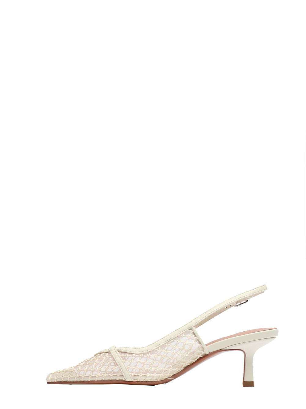 BIBI LOU Scarpe Décolleté Slingback Xaia in Rete Bianche Panna