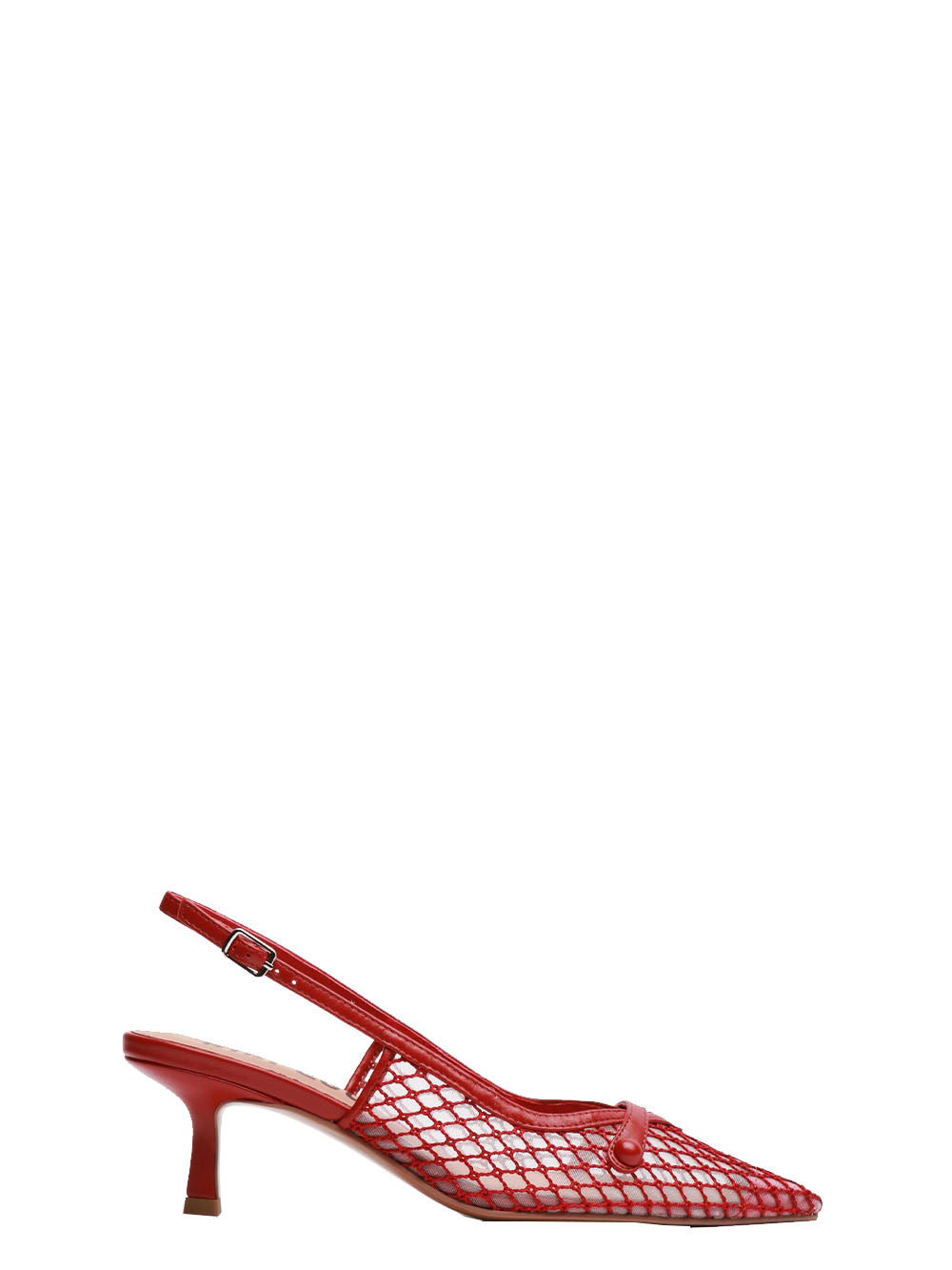 BIBI LOU Scarpe Décolleté Slingback Xaia in Rete Rosse Bordeaux