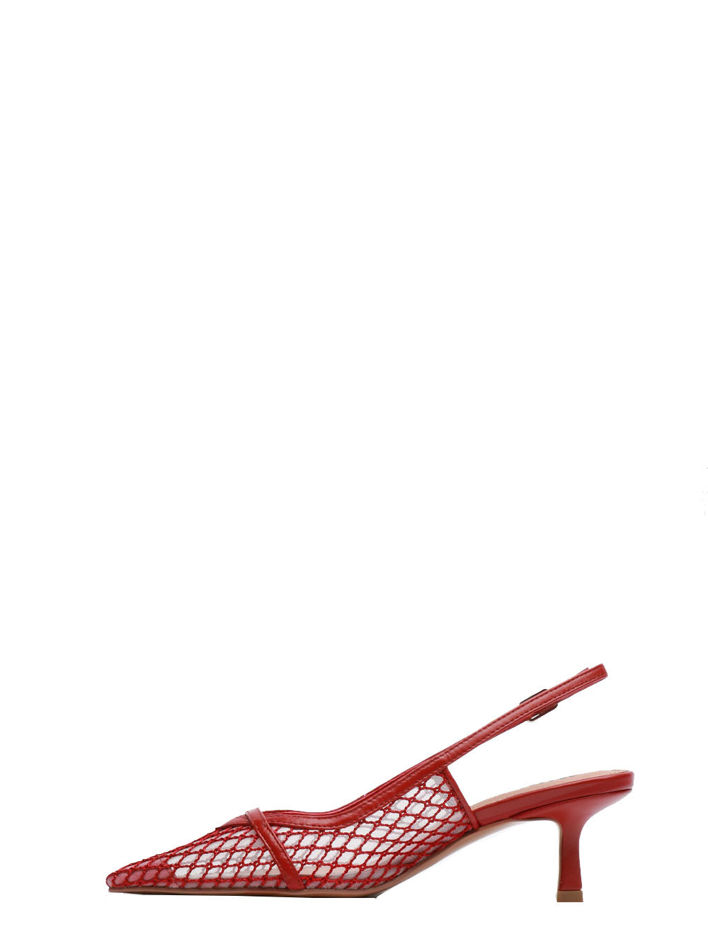 BIBI LOU Scarpe Décolleté Slingback Xaia in Rete Rosse Bordeaux