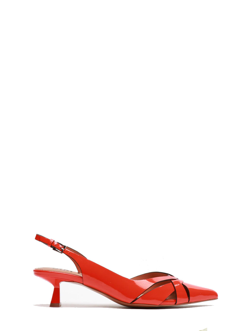 BIBI LOU Scarpe Nolia Décolleté Slingback in Pelle Verniciata Rosse Corallo