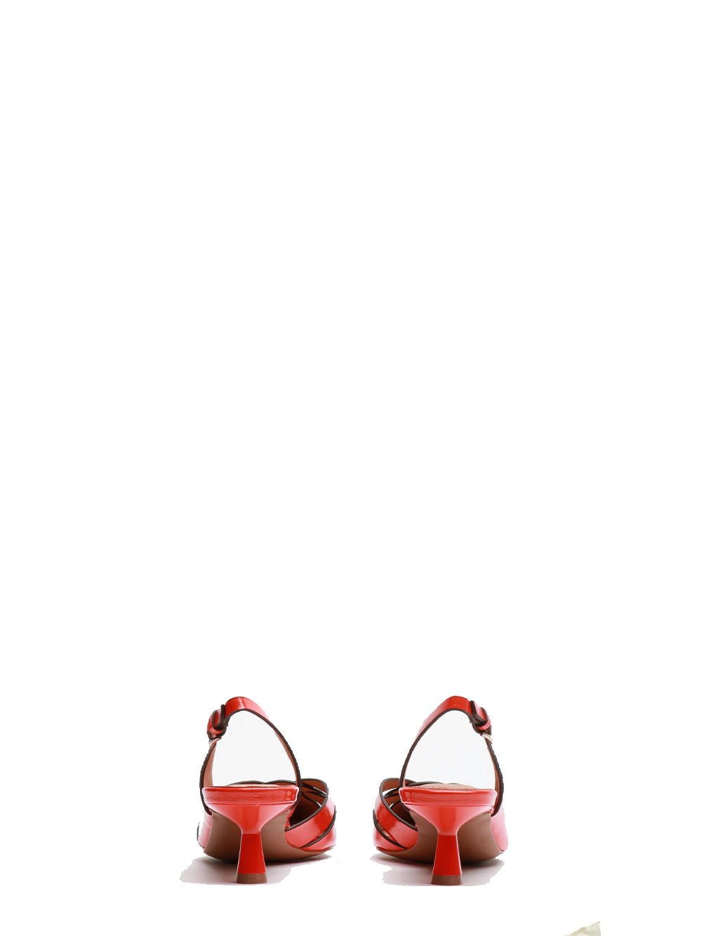 BIBI LOU Scarpe Nolia Décolleté Slingback in Pelle Verniciata Rosse Corallo