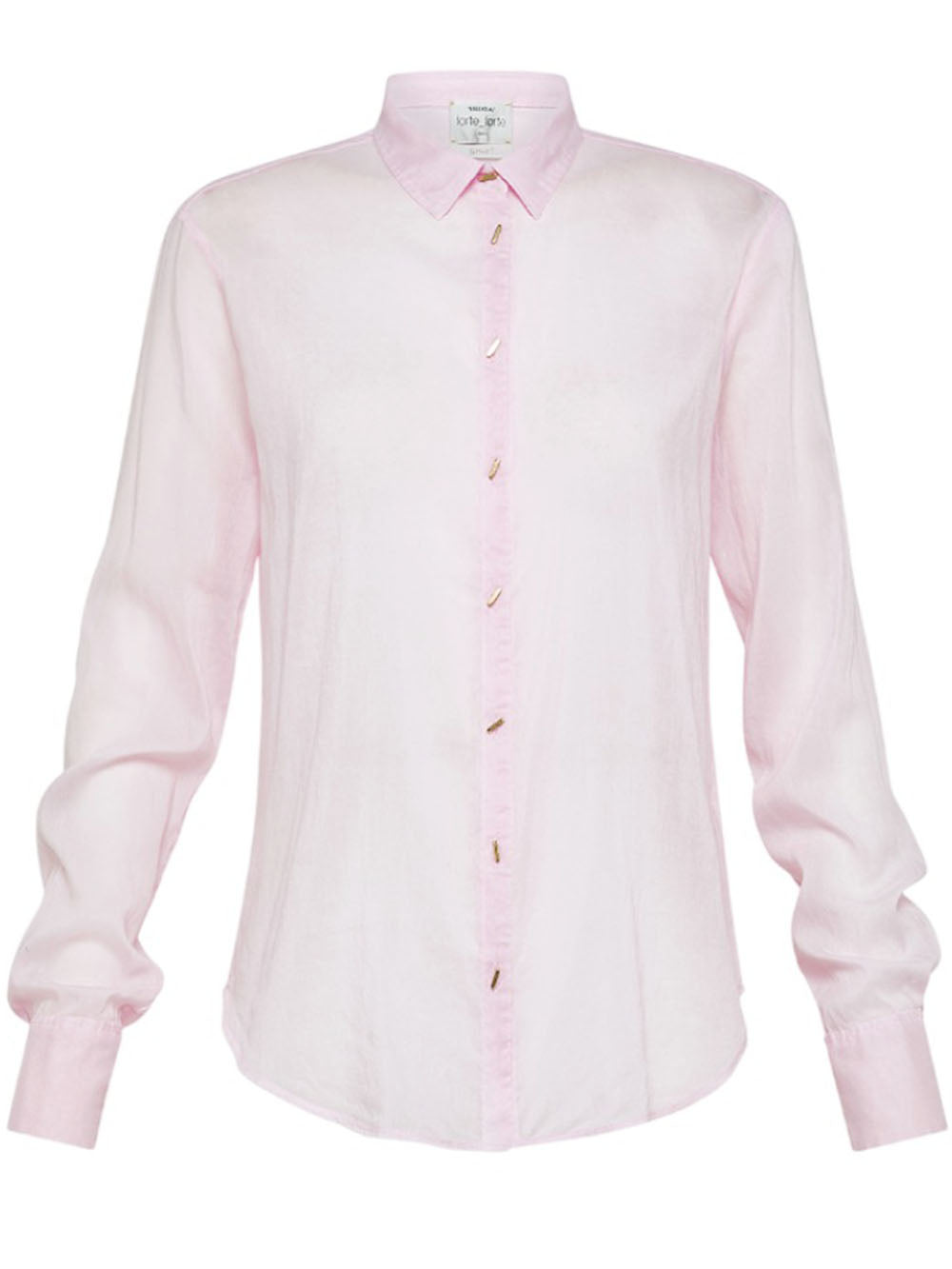 Camicia in Voile di Cotone e Seta Rosa