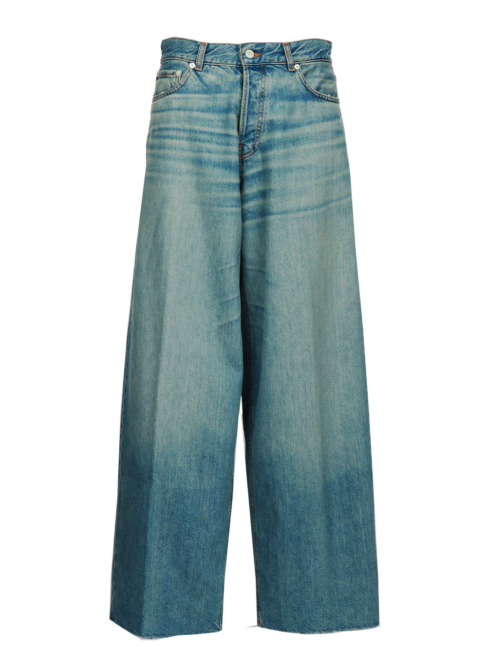 HAIKURE Jeans Bethany Ampi in Denim di Cotone Blu Denim chiaro