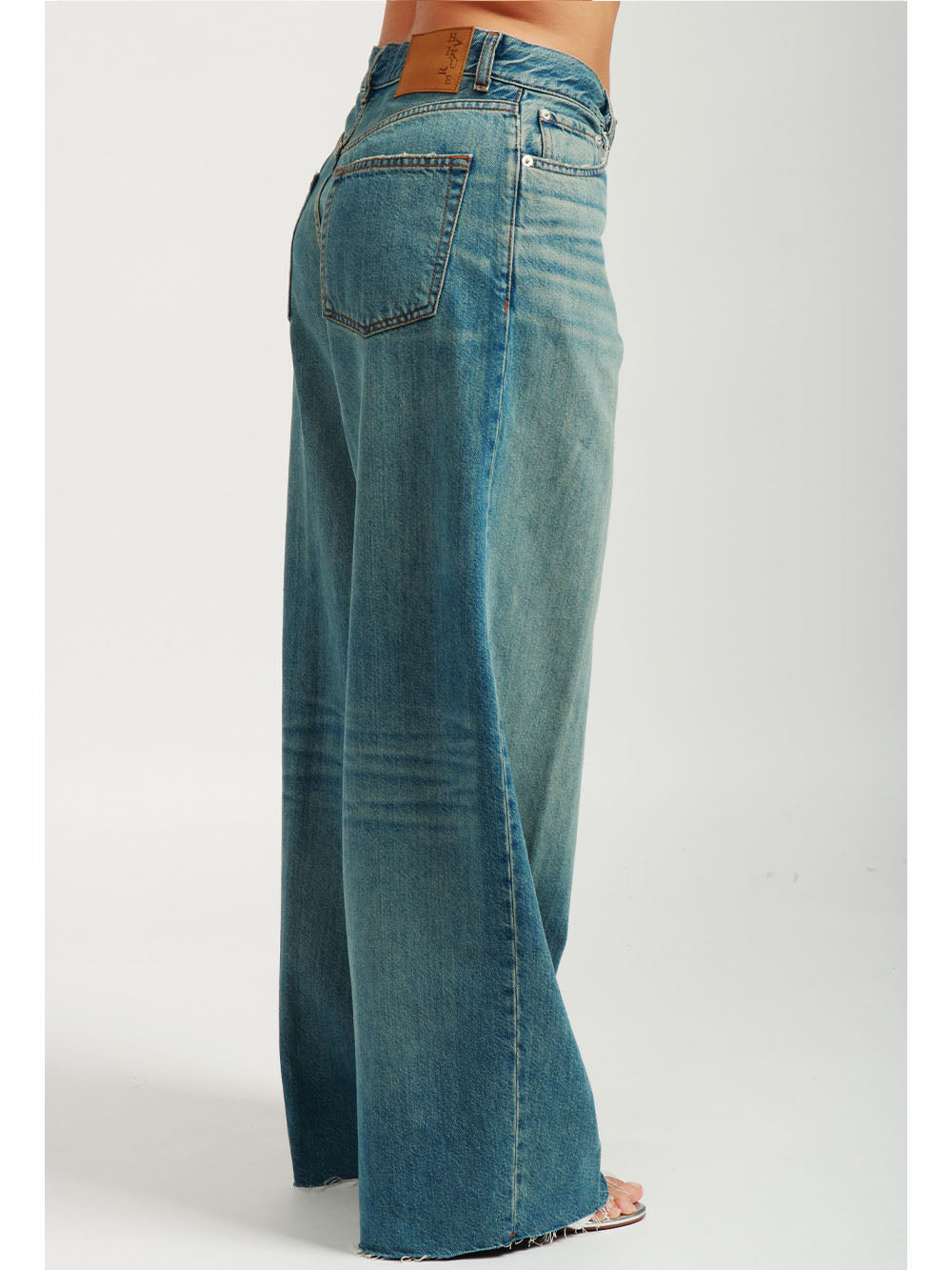 HAIKURE Jeans Bethany Ampi in Denim di Cotone Blu Denim chiaro