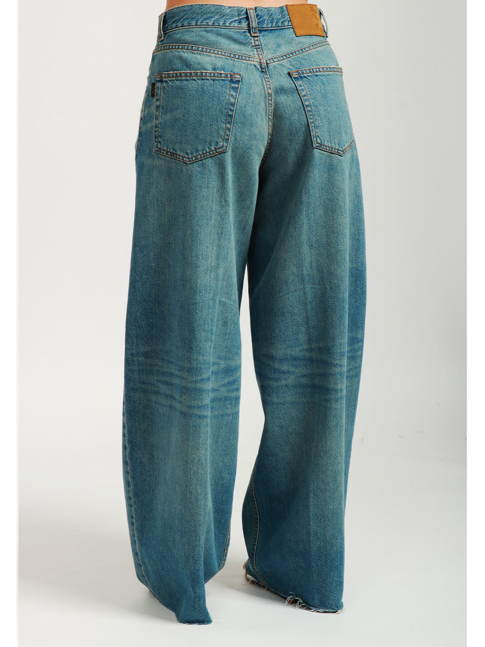 HAIKURE Jeans Bethany Ampi in Denim di Cotone Blu Denim chiaro