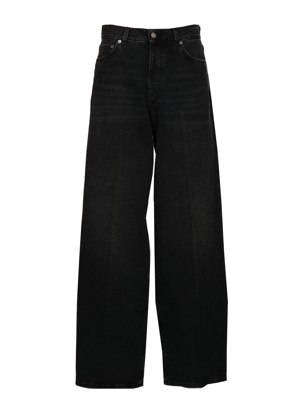 HAIKURE Jeans Bethany Ampi in Denim di Cotone Neri Denim Nero