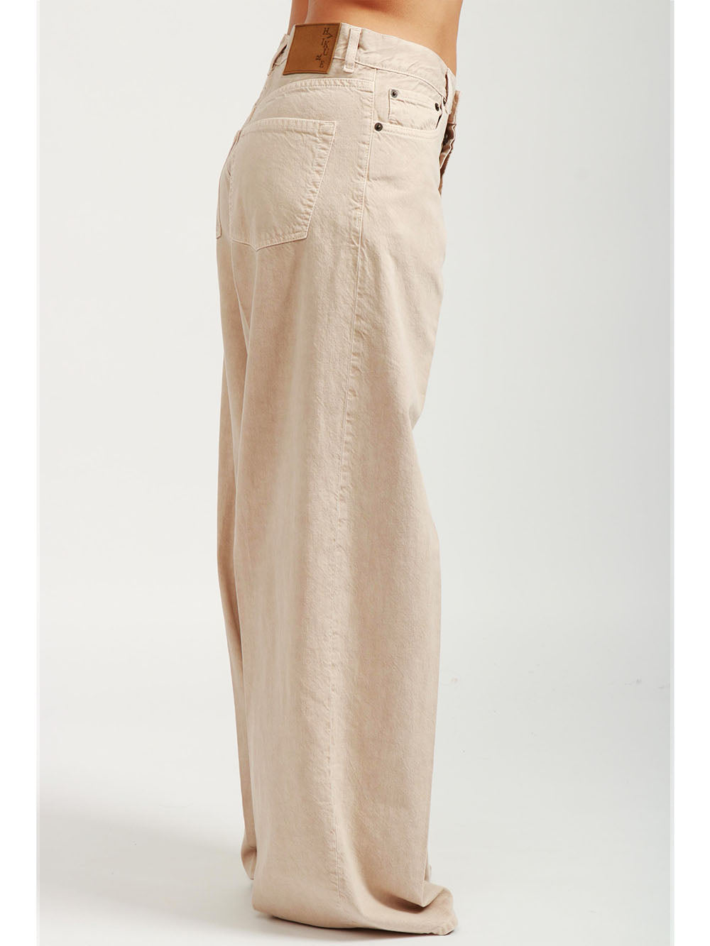 HAIKURE Pantaloni Bethany Ampi in Misto Lino Sabbia Beige