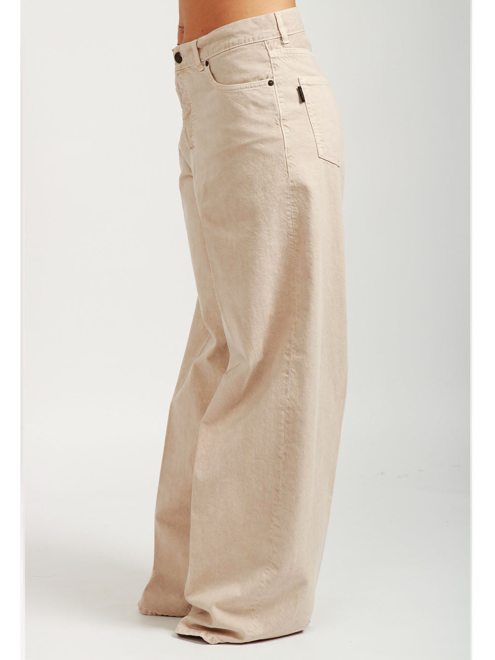 HAIKURE Pantaloni Bethany Ampi in Misto Lino Sabbia Beige