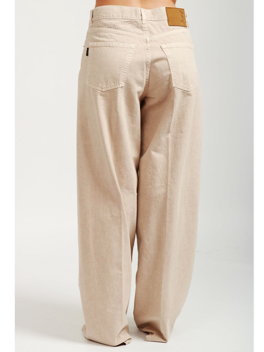 HAIKURE Pantaloni Bethany Ampi in Misto Lino Sabbia Beige