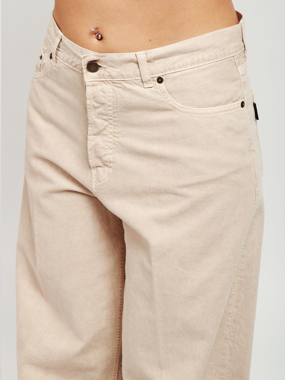 HAIKURE Pantaloni Bethany Ampi in Misto Lino Sabbia Beige