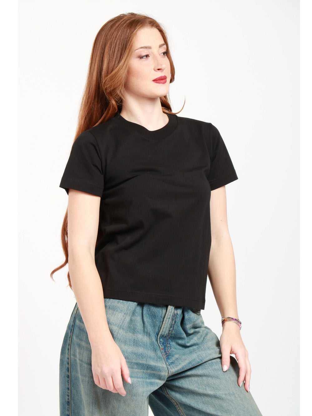 HAIKURE T-Shirt Coco Girocollo in Cotone Nera Nero