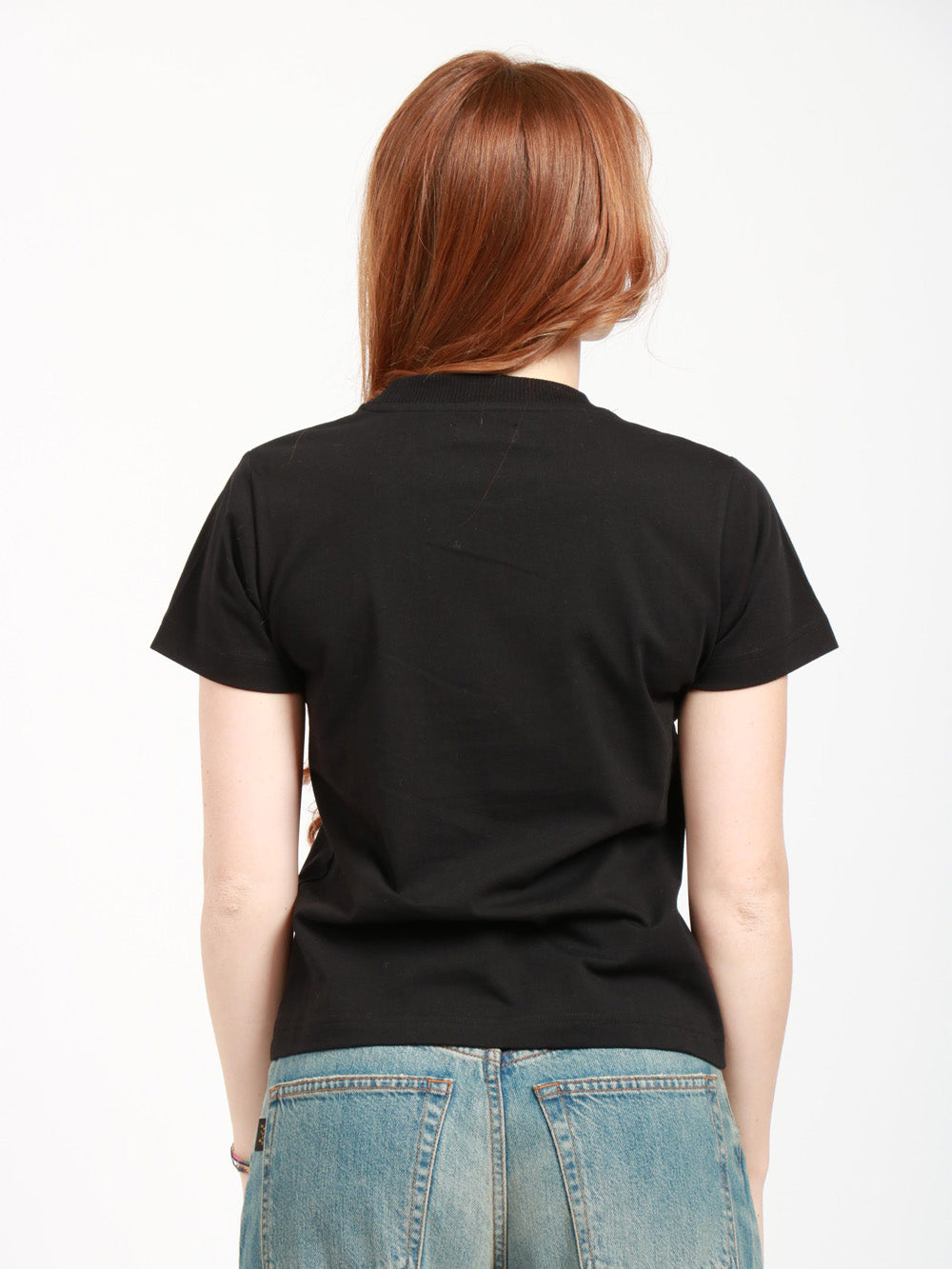 HAIKURE T-Shirt Coco Girocollo in Cotone Nera Nero